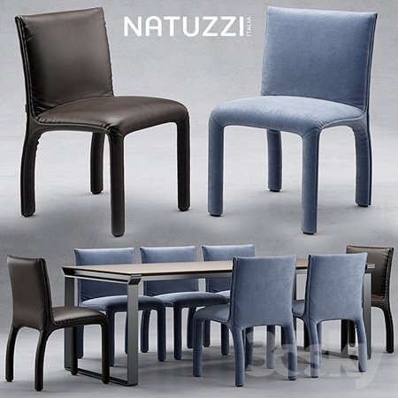 Table and chairs natuzzi Hedi