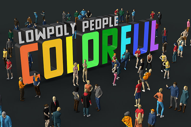 Cubebrush – Lowpoly People Colorful 3d Models