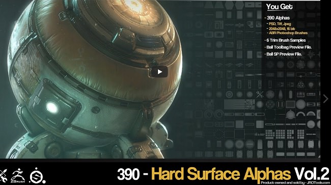 Gumroad – 390 Hard surface scifi Alphas/Height VOL.2