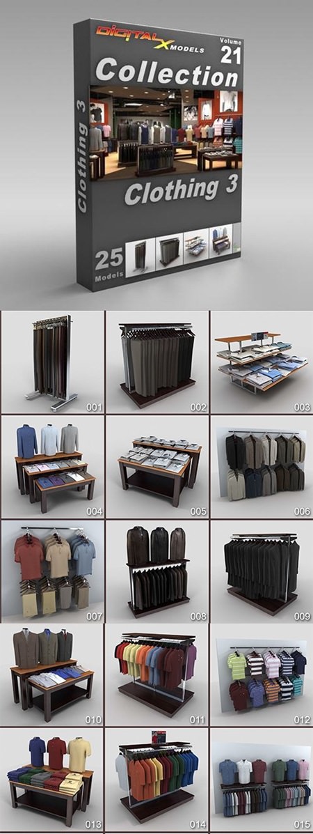 DigitalXModels – 3D Model Collection – Volume 21: CLOTHING 3