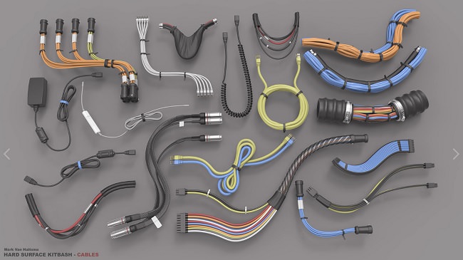 Artstation – Hard Surface Kitbash Library – Cables, Hoses, Tubes