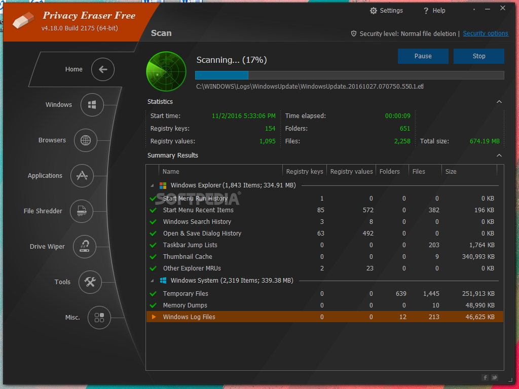 Privacy Eraser Free 4.37 Build 2600