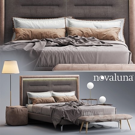 Bed Novaluna QUEEN Fabric bed