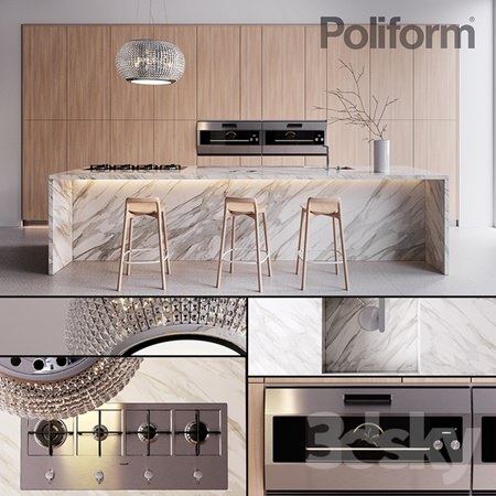 Kitchen Poliform Varenna Trail 2 (vray GGX, corona PBR)