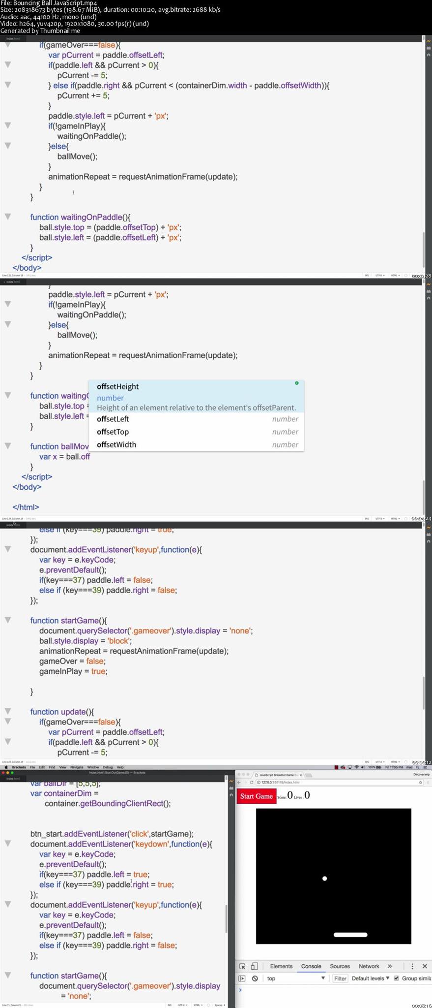 JavaScript - A Breakout Game Exercise