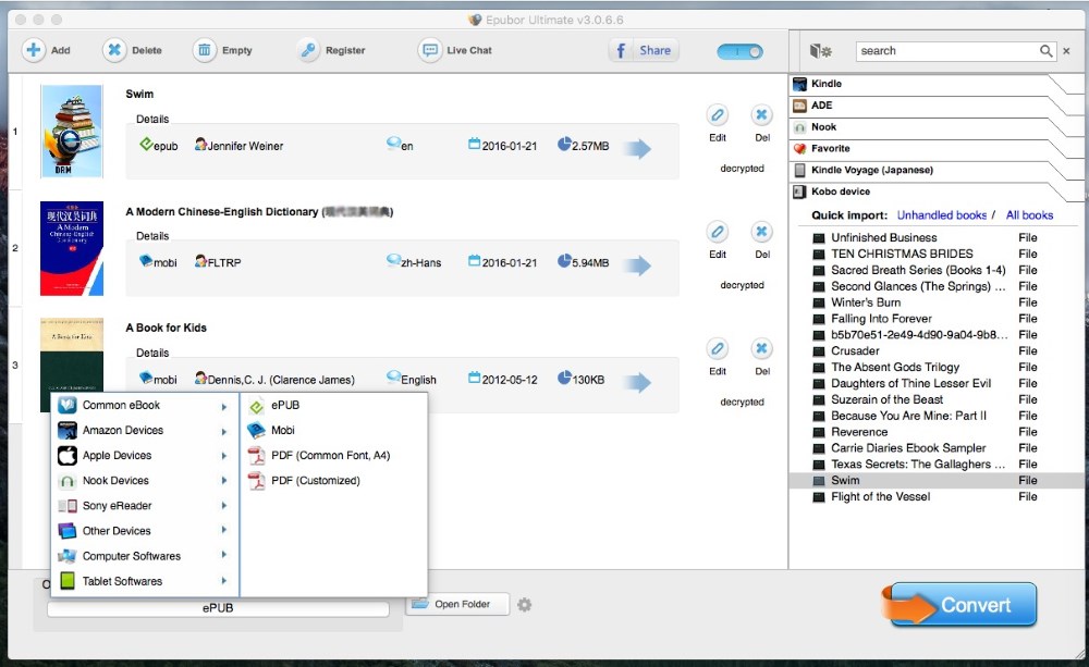 Epubor Ultimate Converter 3.0.7.9 Multilangual Mac OS X