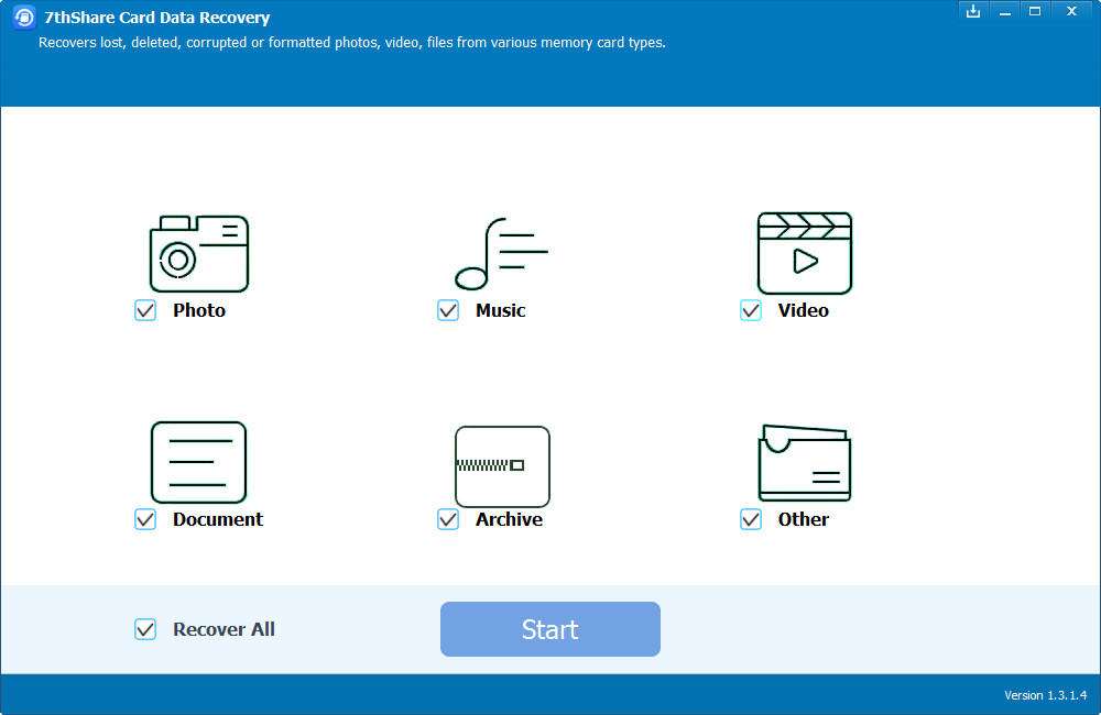 7thShare Card Data Recovery 1.3.8.0