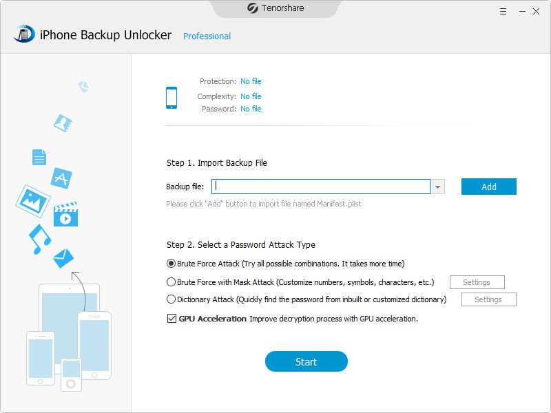 Tenorshare iPhone Backup Unlocker Professional 3.5.0.0