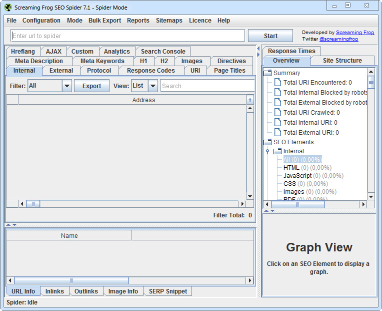 Screaming Frog SEO Spider 7.1