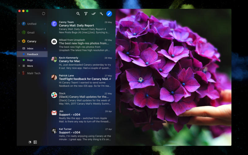Canary Mail 1.0 Mac OS X