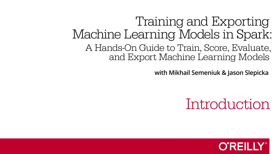 Training and Exporting Machine Learning Models in Spark