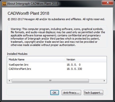 Intergraph CADWorx 2018 version 18.0.0