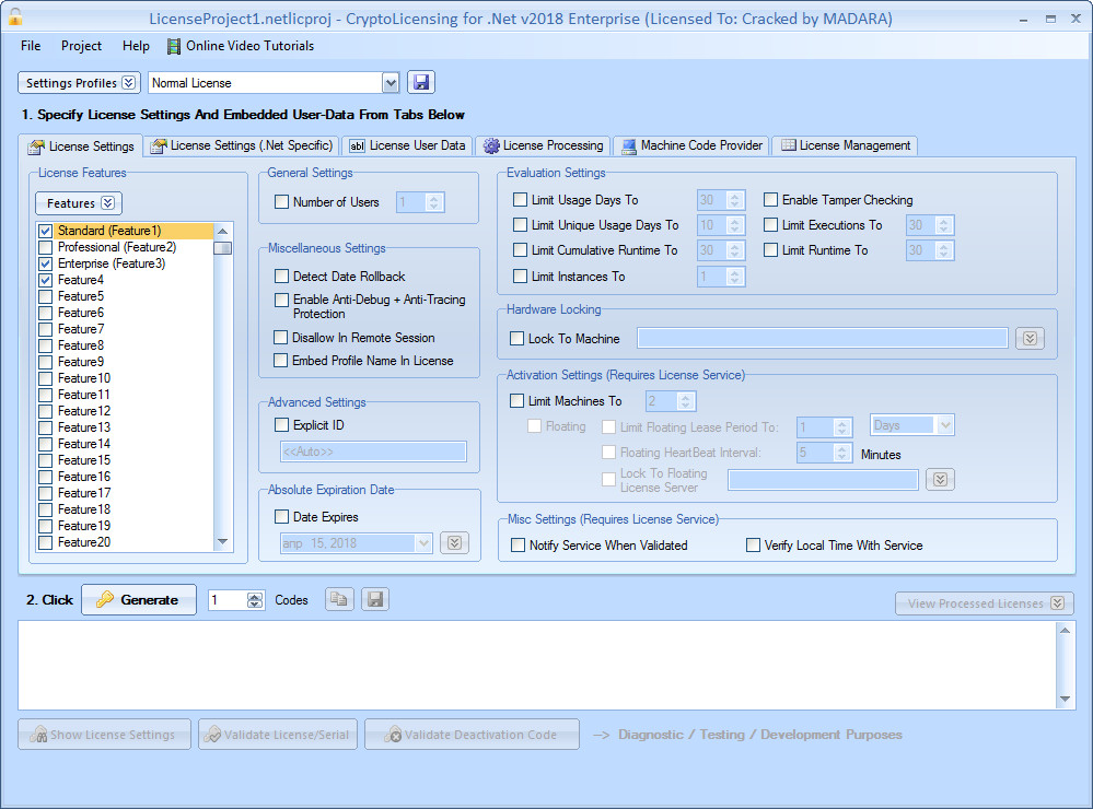 CryptoLicensing for .Net v2018 Build 180210 Enterprise