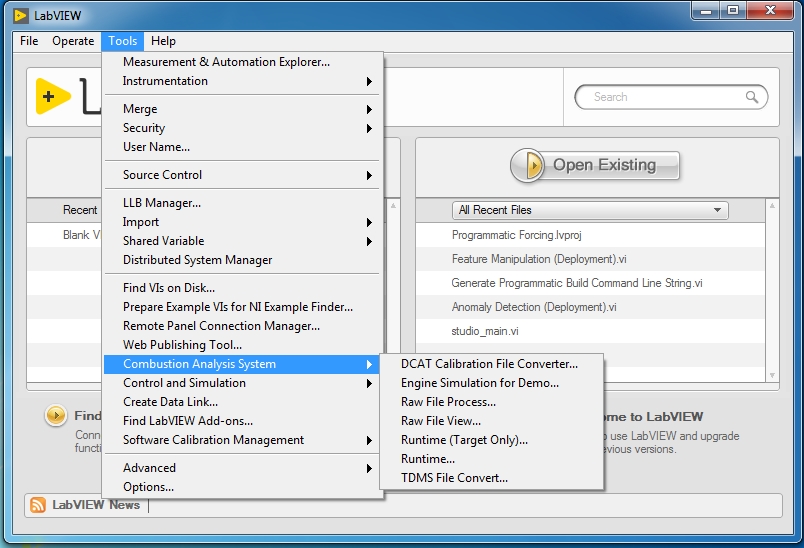 NI Combustion Analysis System (CAS) Software for LabVIEW 2017