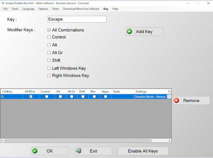 Simple Disable Key 5.1 Multilingual