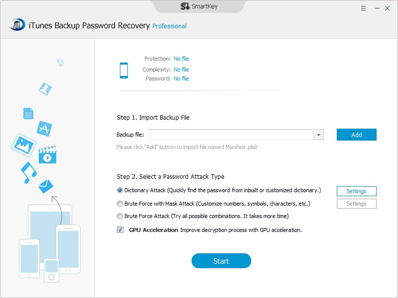 SmartKey iTunes Backup Password Recovery Professional 4.1.0.0