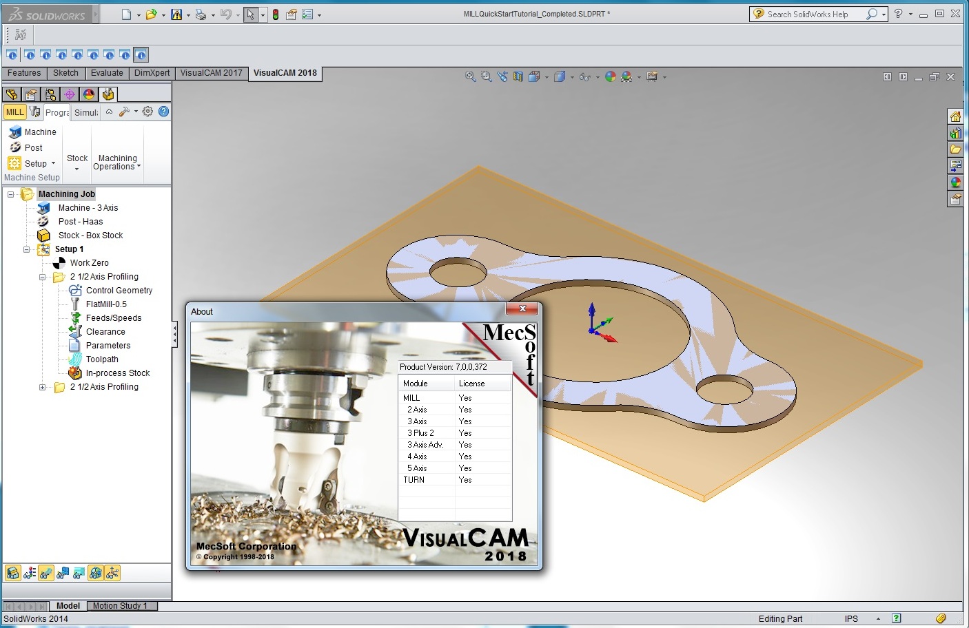 MecSoft VisualCAM 2018 version 7.0.372