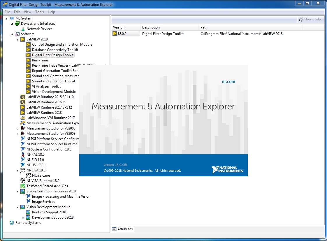 NI LabVIEW 2018 Digital Filter Design Toolkit