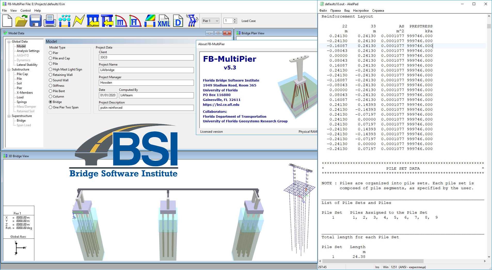 Bridge Software Institute FB-MultiPier 5.3