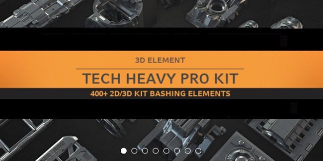 Gumroad – Tech Heavy Pro Kit (400+ 2d-3d Elements)