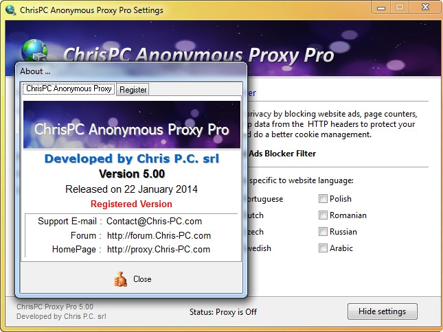 ChrisPC Anonymous Proxy Pro 5.0