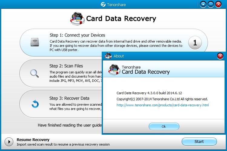 Tenorshare Card Data Recovery 4.3.0.0 Build 2014.6.12