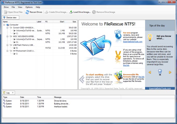 FileRescue for FAT / NTFS 4.11 Build 210