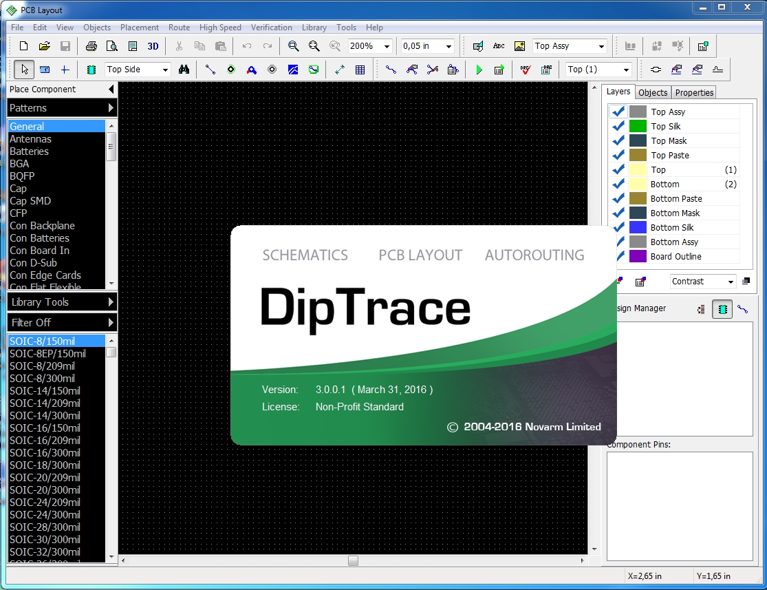 DipTrace 3.0 with 3D Library