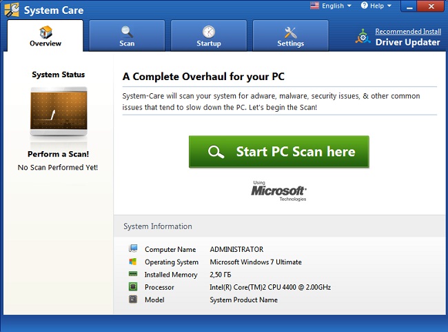 System Care 1.0.0.13804 Multilanguage