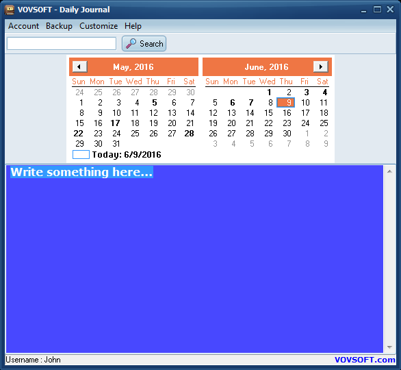 VovSoft Daily Journal v2.6