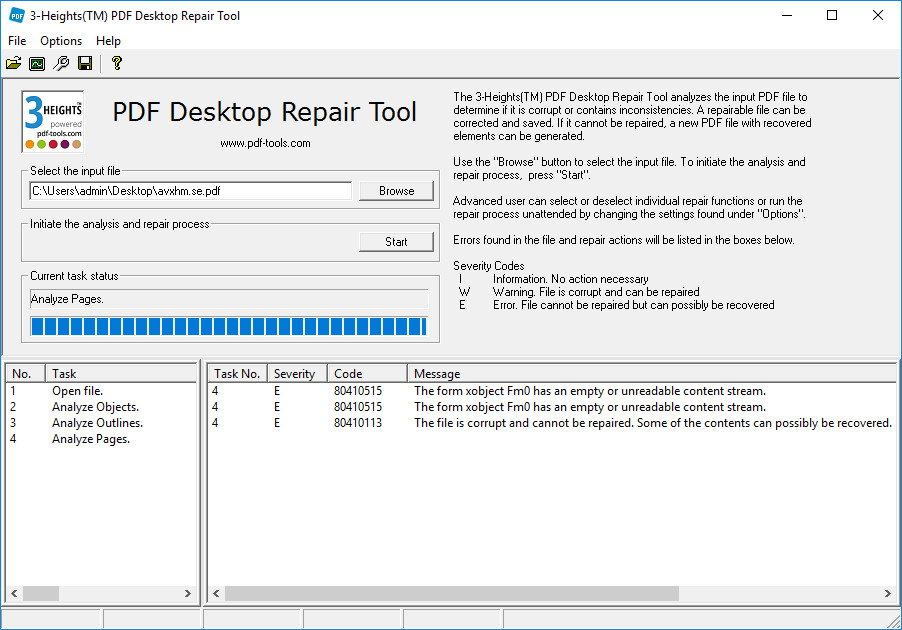 3-Heights PDF Desktop Analysis & Repair Tool 4.80