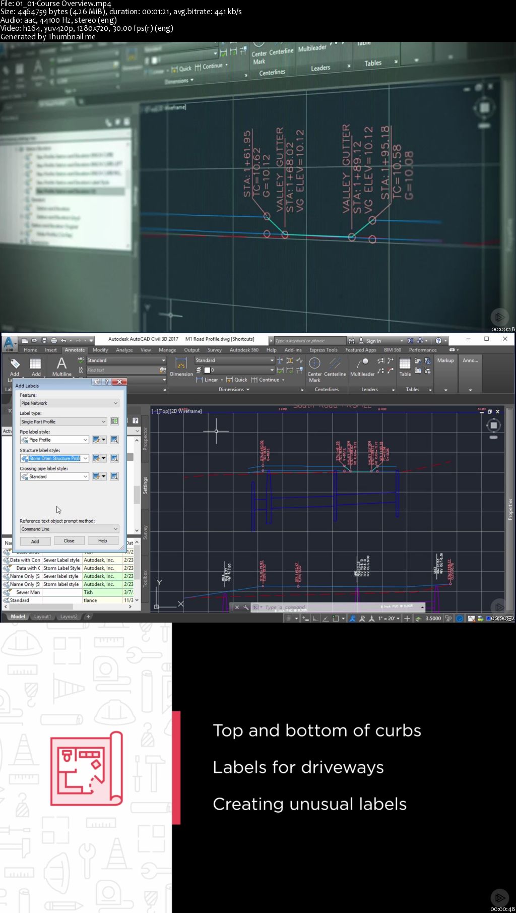 Label Creation for Profiles in Civil 3D