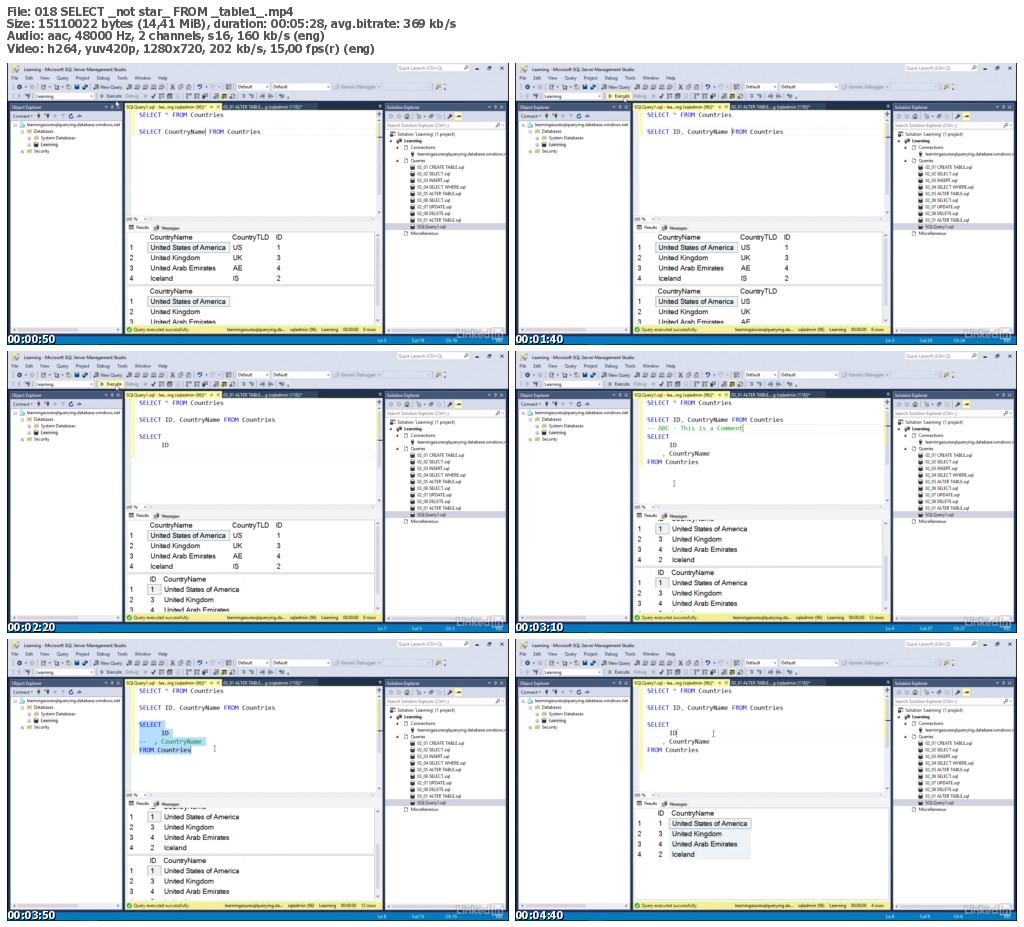 Lynda - Learning Azure SQL Querying