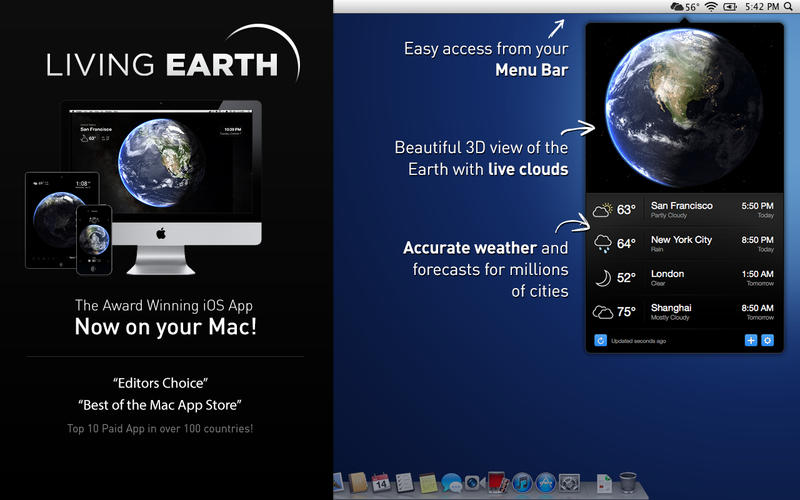 Living Earth - Desktop Weather & World Clock 1.25 MacOSX