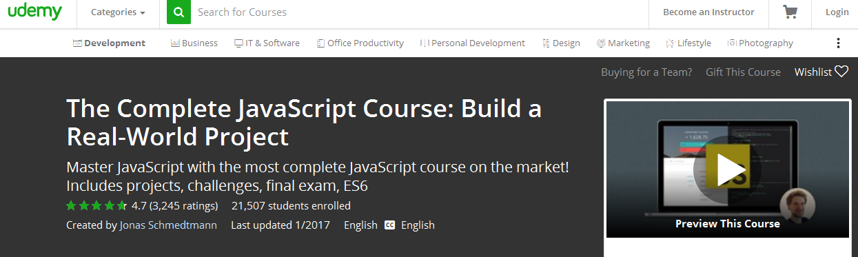 The Complete JavaScript Course: Build a Real-World Project (2017)