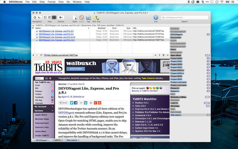 DEVONnote 2.9.12 Mac OS X