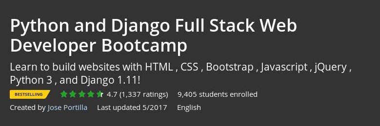 Udemy - Python and Django Full Stack Web Developer Bootcamp