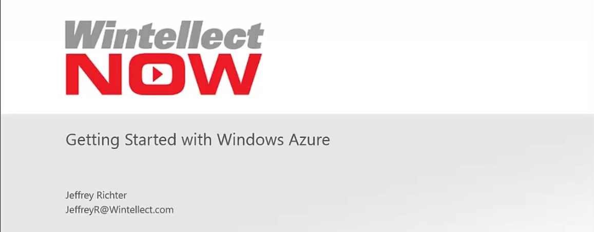 WintellectNow - Mastering Azure Cloud Services