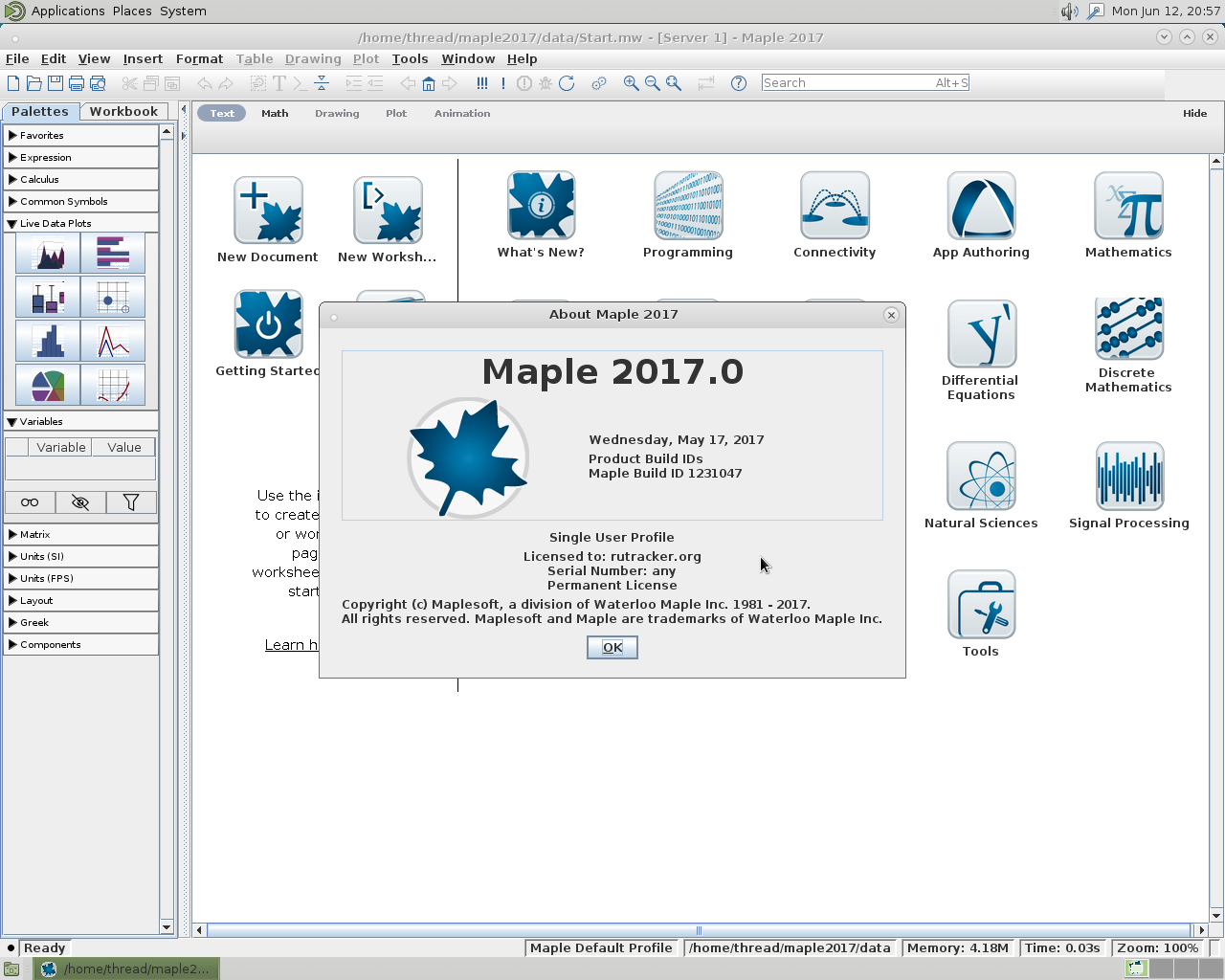 Maplesoft Maple 2017.0 Linux