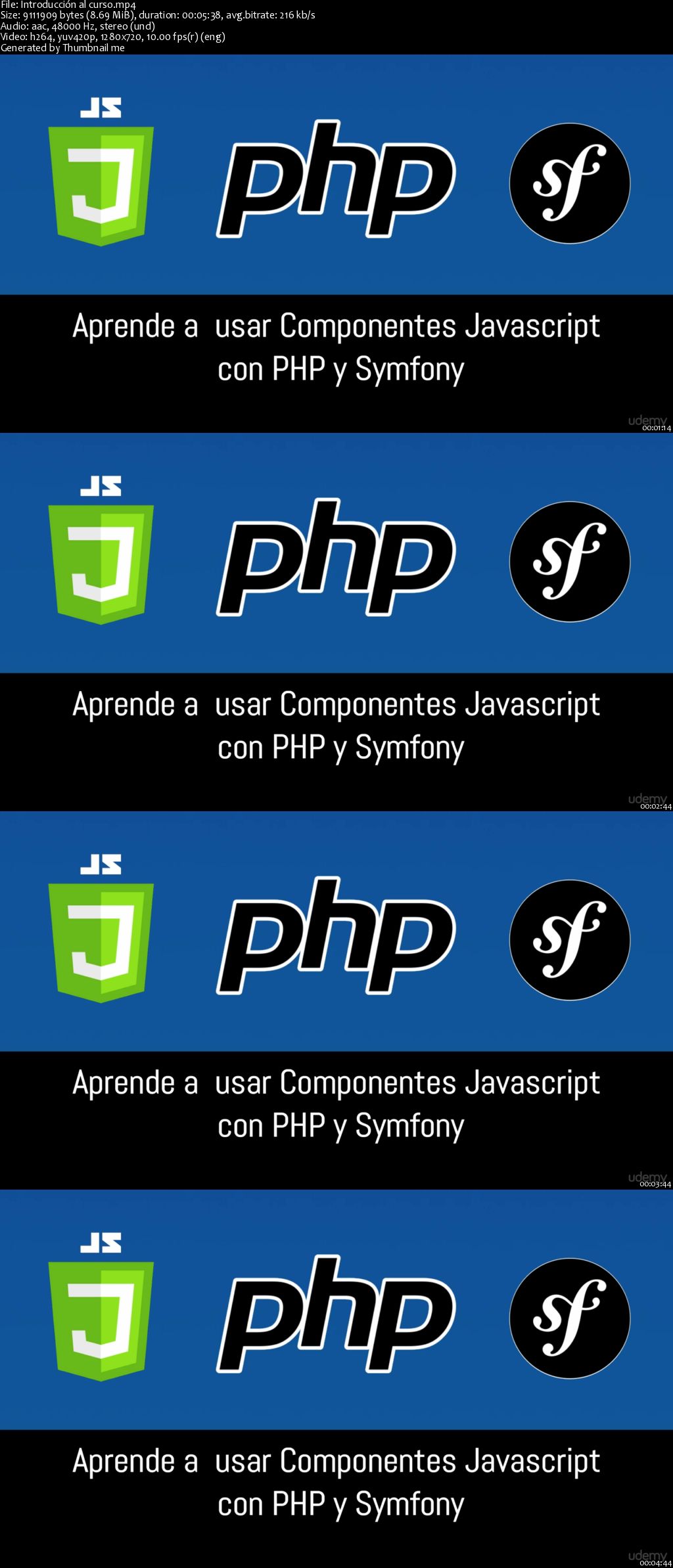 Aprende a  usar Componentes Javascript con PHP y Symfony