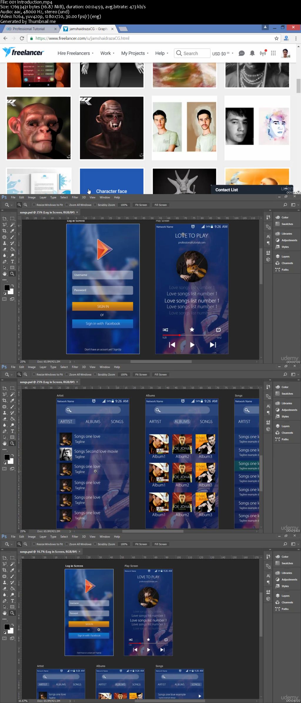 Mobile App Design in Photoshop from Scratch - UI & UX DESIGN