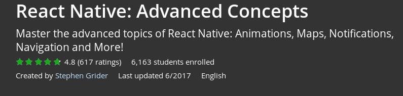 Udemy - React Native: Advanced Concepts