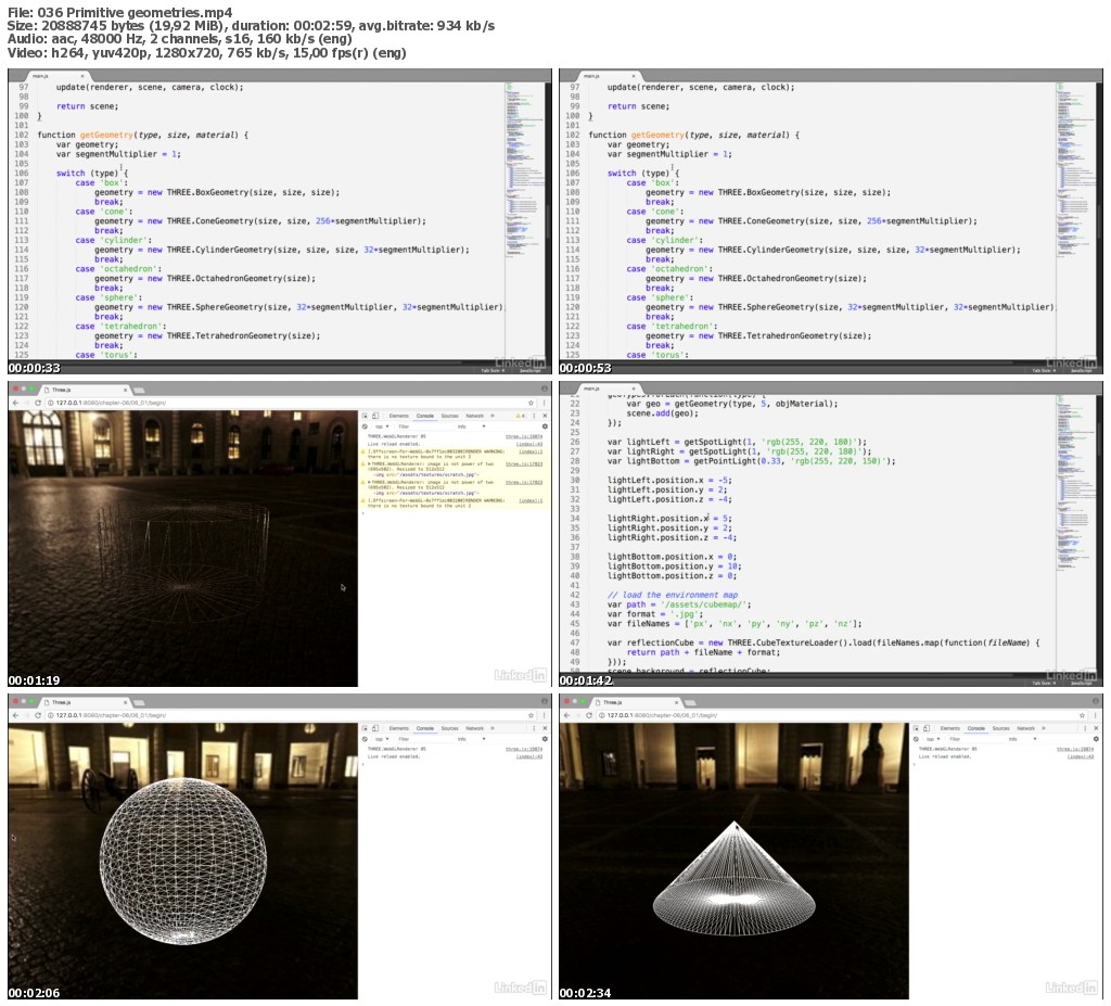 Lynda - Learning 3D Graphics on the Web with Three.js