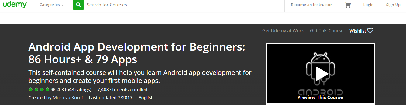 Android App Development for Beginners: 86 Hours+ & 79 Apps (Update 2017)