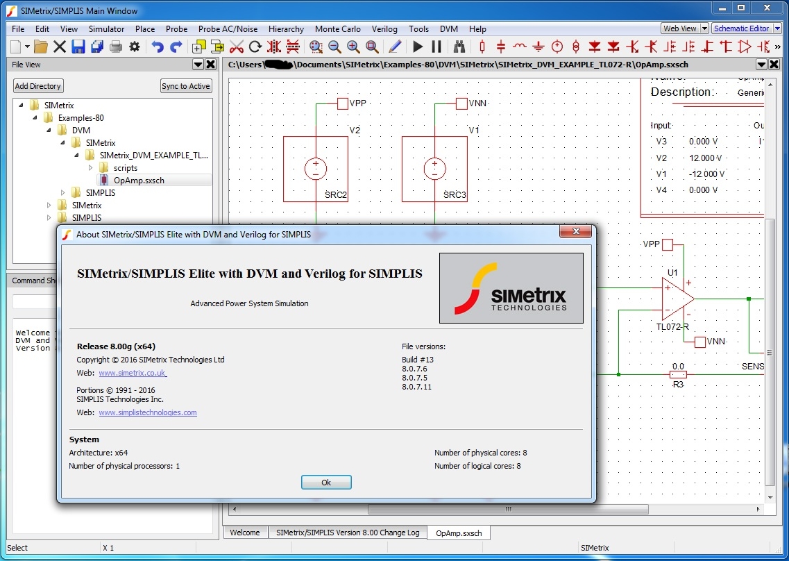 SIMetrix 8.00g