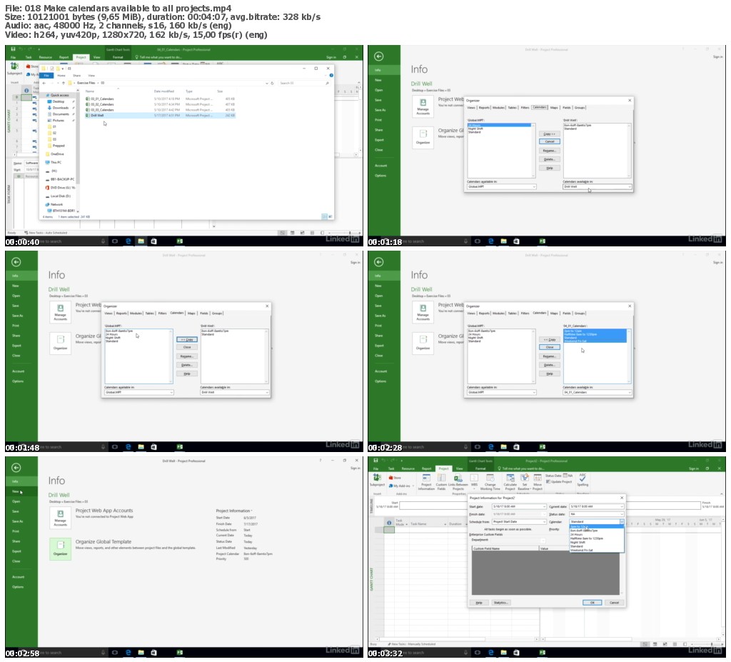 Lynda - Modeling Work Schedules with Calendars in Microsoft Project