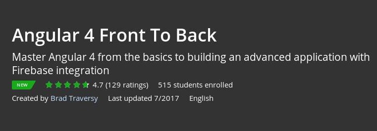 Udemy - Angular 4 Front To Back