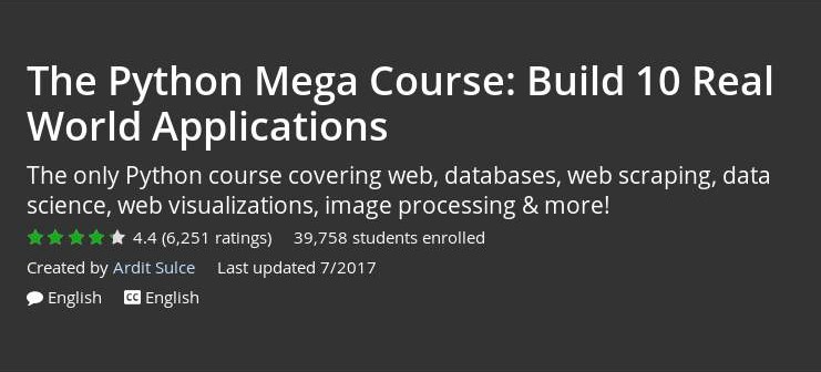 Udemy - The Python Mega Course: Build 10 Real World Applications