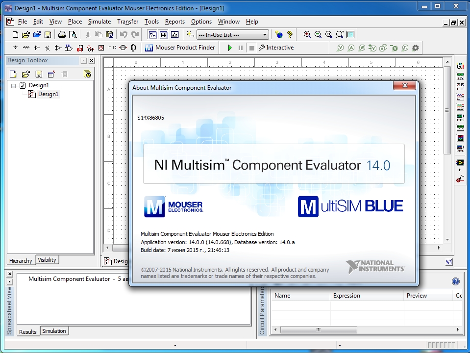 NI Multisim Component Evaluator 14.0.1