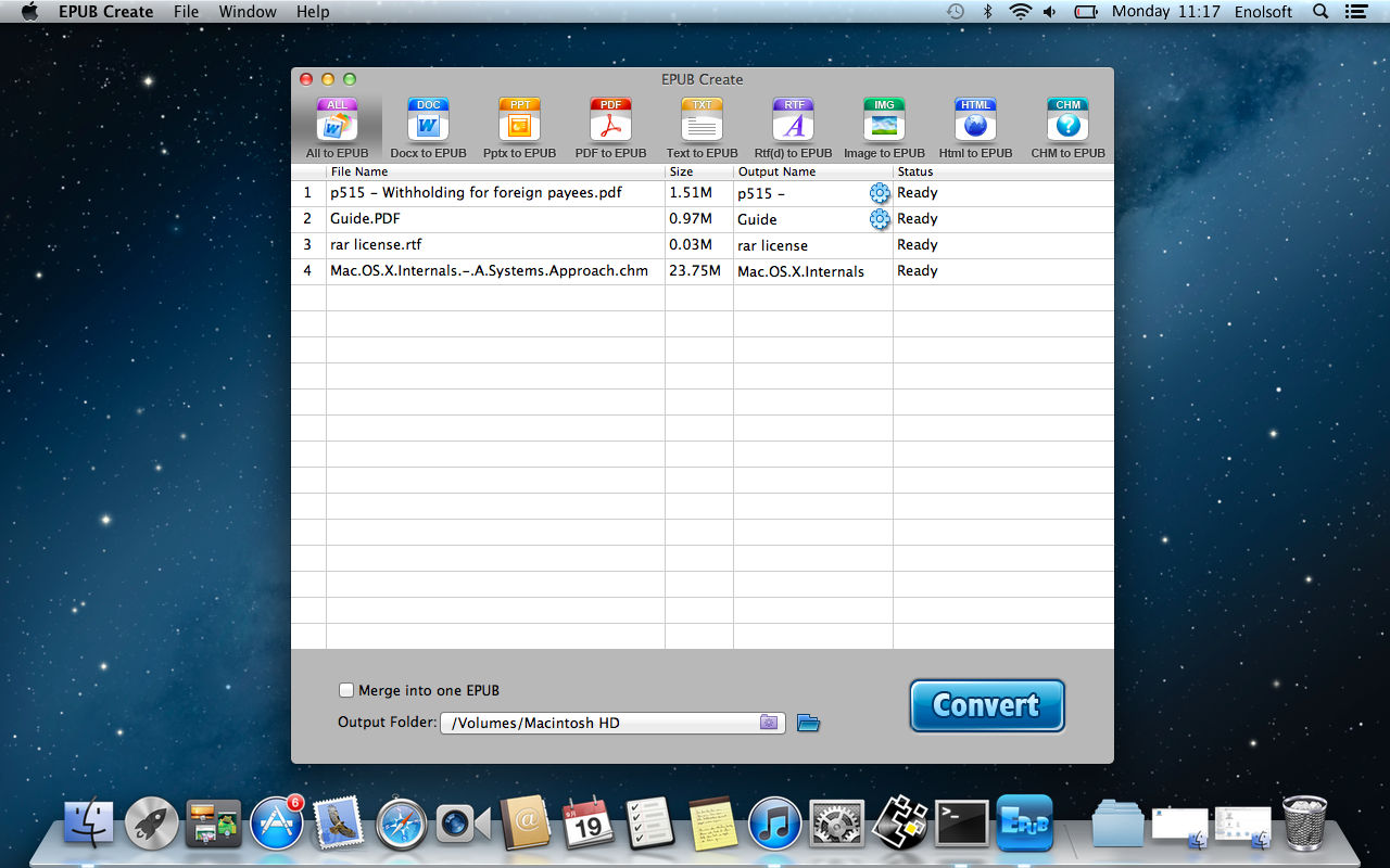 Enolsoft EPUB Creator for Mac 2.2.0 MacOSX